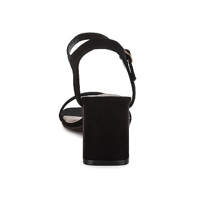 London Rag AKIYA Women's Block Heel Square Toe Sandals