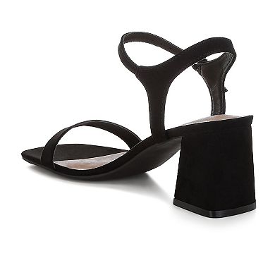 London Rag AKIYA Women's Block Heel Square Toe Sandals