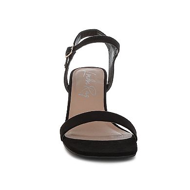 London Rag AKIYA Women's Block Heel Square Toe Sandals