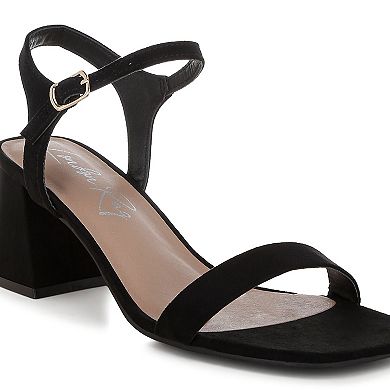 London Rag AKIYA Women's Block Heel Square Toe Sandals