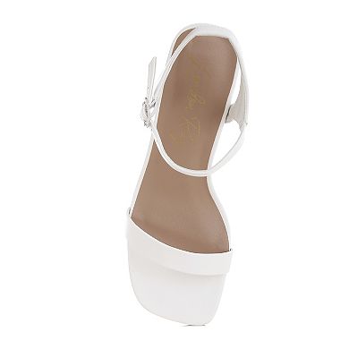 London Rag KAZARA Women's Metallic Faux Leather Block Heels