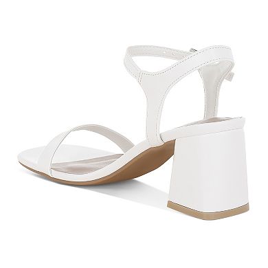 London Rag KAZARA Women's Metallic Faux Leather Block Heels