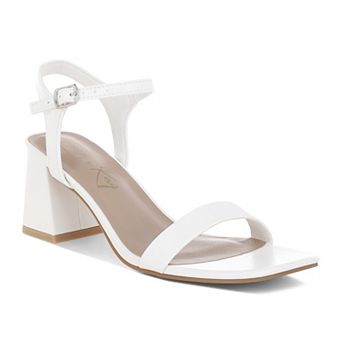 London Rag KAZARA Women's Metallic Faux Leather Block Heels