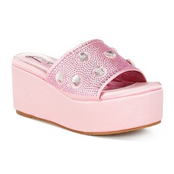 London Rag Rhinestone Women's Flatform Sandals