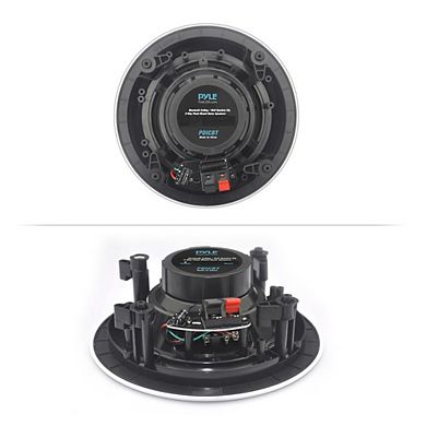 6.5" BT Flush Mount In-wall In-ceiling 2-Way Speaker System with Round/Square Grill 200W Amplifier