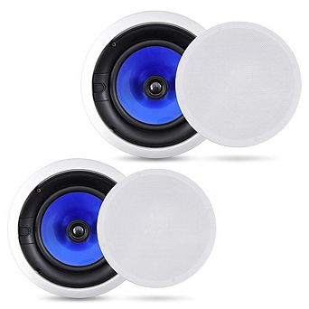 Dual 8" 2-Way In-Wall Speakers 300W w/ Silk Dome Tweeter & Treble Control