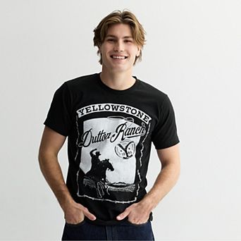 Men's Yellowstone Dutton Ranch Cowboy Silhouette Graphic Tee
