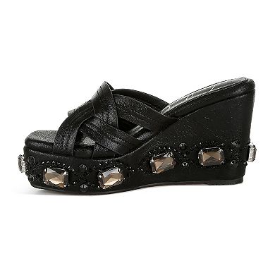London Rag Blistronic Women's Wedge Rhinestone Sandals