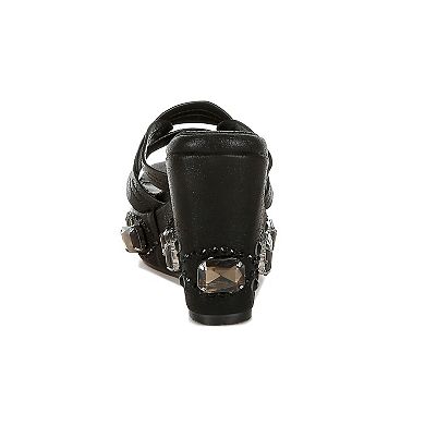 London Rag Blistronic Women's Wedge Rhinestone Sandals