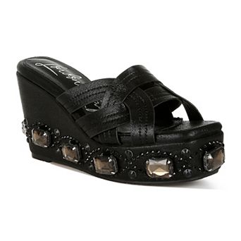 London Rag Blistronic Women's Wedge Rhinestone Sandals