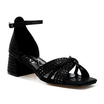 London Rag Babylon Women's Block Heel Rhinestone Sandals