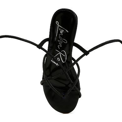 London Rag Babbity Women's Rhinestone Lace-Up Sandals