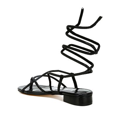 London Rag Babbity Women's Rhinestone Lace-Up Sandals