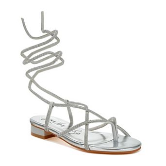 London Rag Babbity Women's Rhinestone Lace-Up Sandals