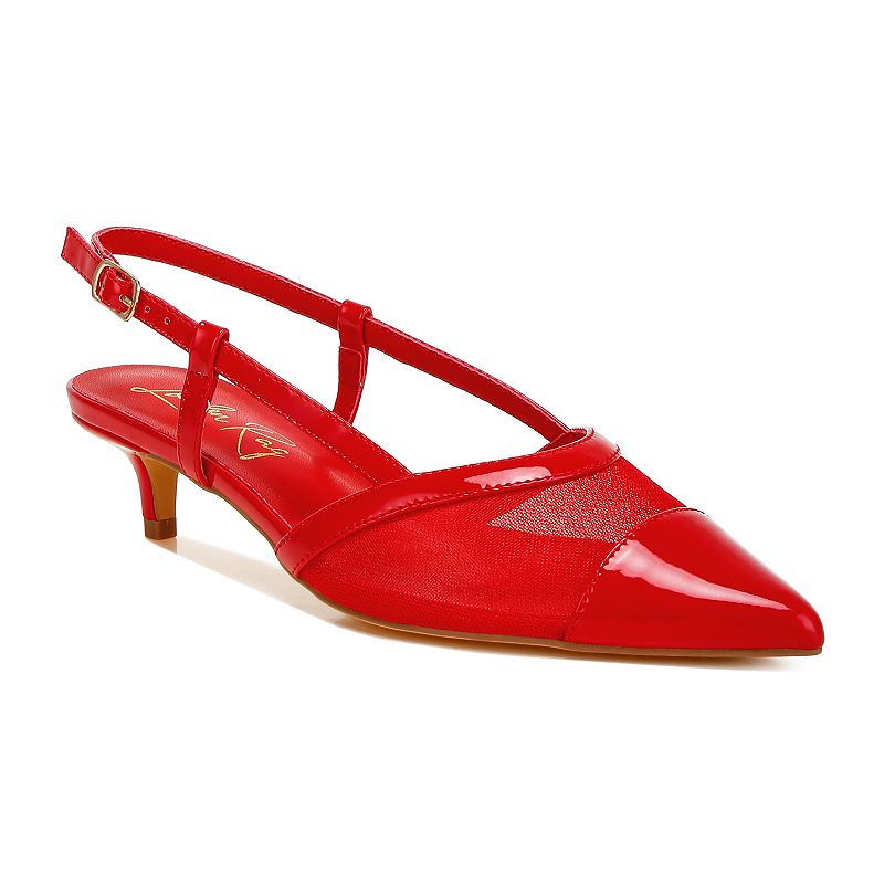 London Rag Temptress Women's Mesh Slingback Sandals, Size: 8.5, Red
