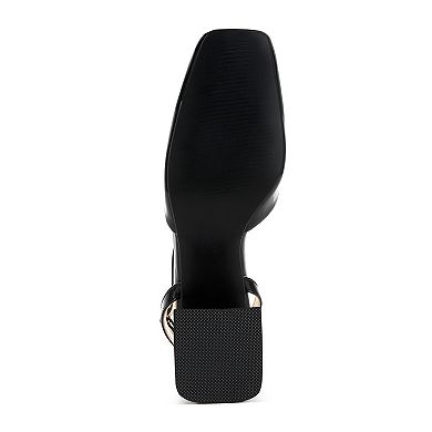 London Rag Griselda Women's Ankle Strap Block Heel Sandals