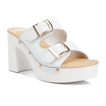 Rag & Co Kenna Women's Dual Buckle Strap Heeled Sandals