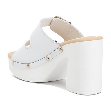 Rag & Co Kenna Women's Dual Buckle Strap Heeled Sandals