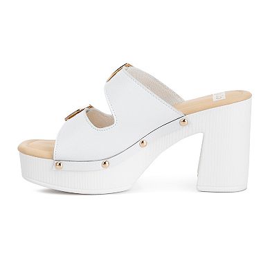 Rag & Co Kenna Women's Dual Buckle Strap Heeled Sandals