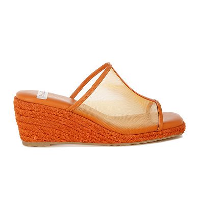 Rag & Co Seraphine Women's Slip-On Wedge Mesh Sandals