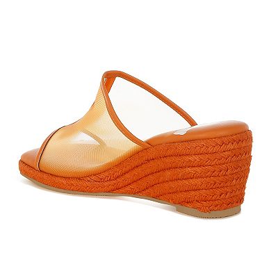 Rag & Co Seraphine Women's Slip-On Wedge Mesh Sandals