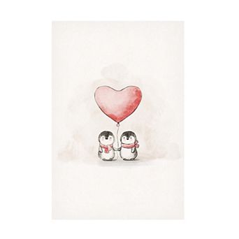 Trademark Fine Art Xuan Thai Penguin in Love Canvas Art