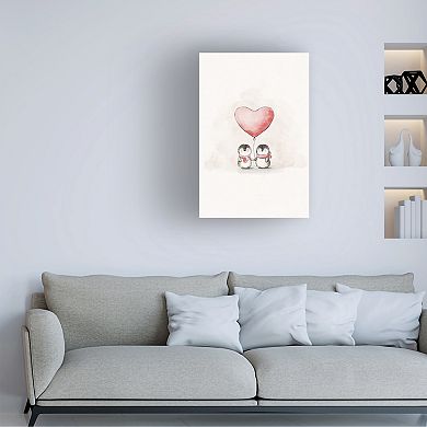 Trademark Fine Art Xuan Thai Penguin in Love Canvas Art