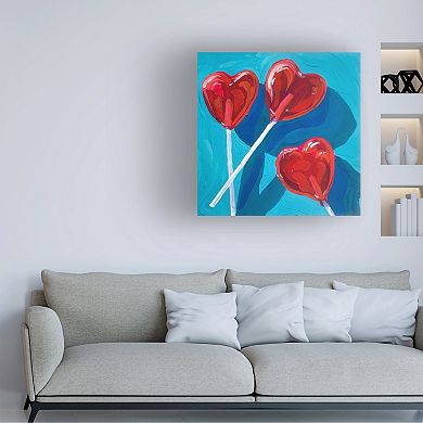 Trademark Fine Art Key and Sea Heart Lollipops Canvas Art