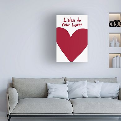 Trademark Fine Art Listen To Your Heart Canvas Art
