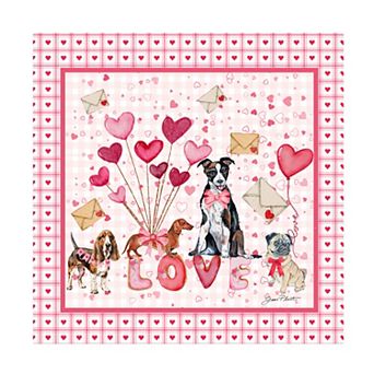 Trademark Fine Art Jean Plout Valentine Pups Canvas Art