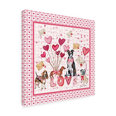Trademark Fine Art Jean Plout Valentine Pups Canvas Art