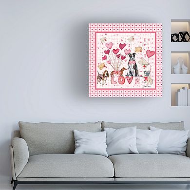 Trademark Fine Art Jean Plout Valentine Pups Canvas Art