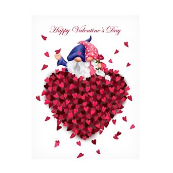 Trademark Fine Art MAKIKO Valentine Gnome Couple Canvas Art