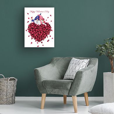 Trademark Fine Art MAKIKO Valentine Gnome Couple Canvas Art