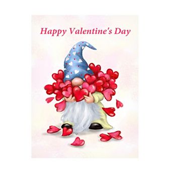 Trademark Fine Art Jean Francois Gnome Holding Hearts Canvas Art