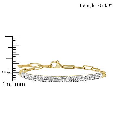 Jewelexcess Sterling Silver 1 1/2 Carat T.W. Diamond Pave Bracelet