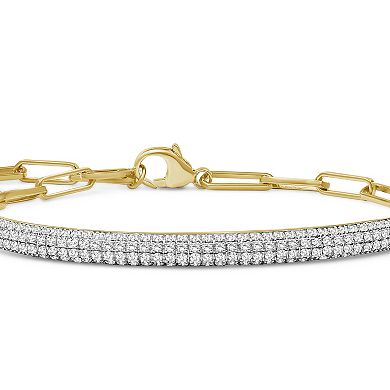 Jewelexcess Sterling Silver 1 1/2 Carat T.W. Diamond Pave Bracelet
