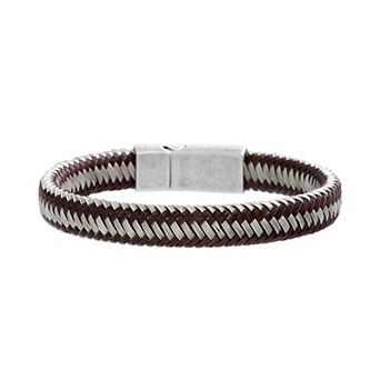 Men's STUDIO 1913 Stainless Steel Curb Chain Braided Bracelet
