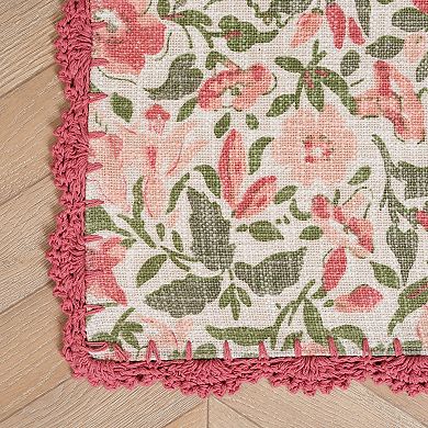 Laura Ashley Crochet Border Area Rug