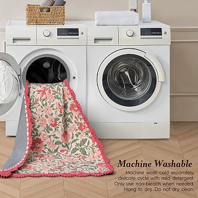 Laura Ashley Crochet Border Area Rug