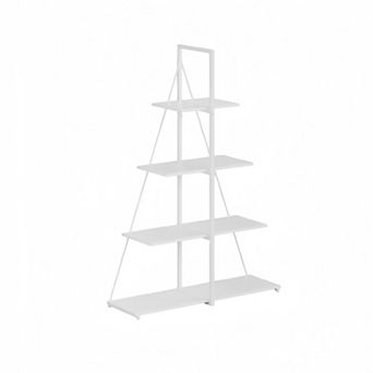 Bookshelf 5 tier Ladder Bookcase, Industrial Display Shelf, Metal Frame Bookshelves, Home Office