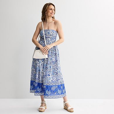 Women's Farmers Market Strapless Midi Dress