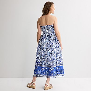 Women's Farmers Market Strapless Midi Dress