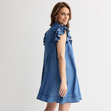 Women's Farmers Market Ruffle Sleeve Short Dress