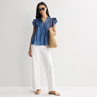 Women's Farmers Market Flutter Sleeve Blouse