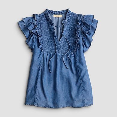 Women's Farmers Market Flutter Sleeve Blouse
