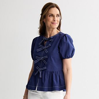 Women's Farmers Market Bow Front Blouse
