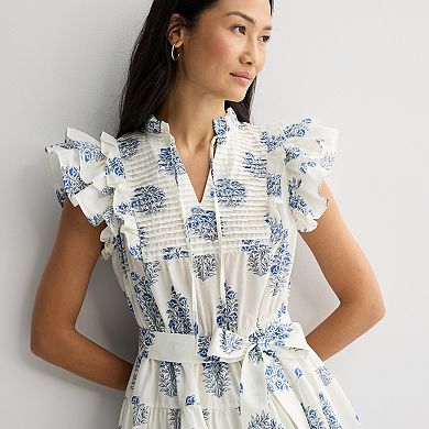 Women's Farmers Market Sleeveless Belted Short Dress
