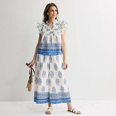 Women's Farmers Market Flounce Sleeve Blouse