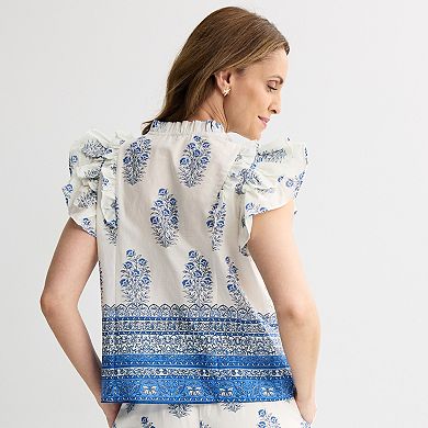 Women's Farmers Market Flounce Sleeve Blouse